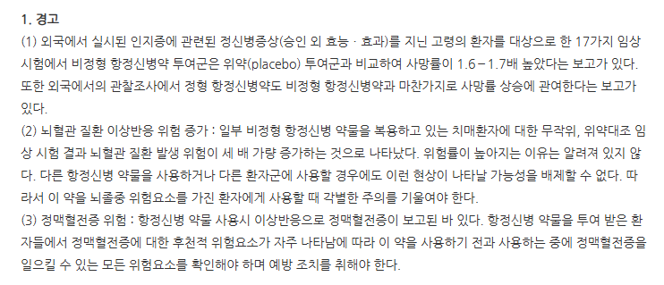 로나센정8mg 주의사항